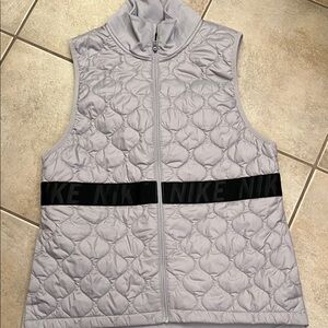 Nike Light Gray Quilted Vest with Black Band